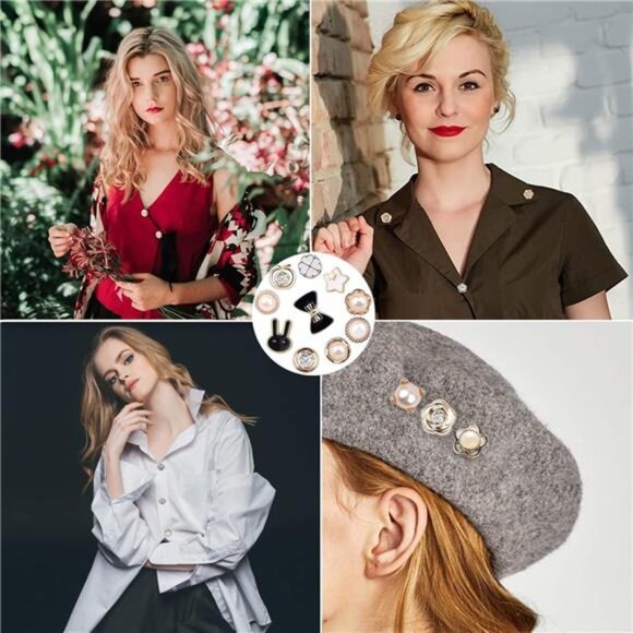 100 Sets Pearl Brooch Buttons, No Sew Instant Removable Reusable Cover Up - Picture 3 of 7